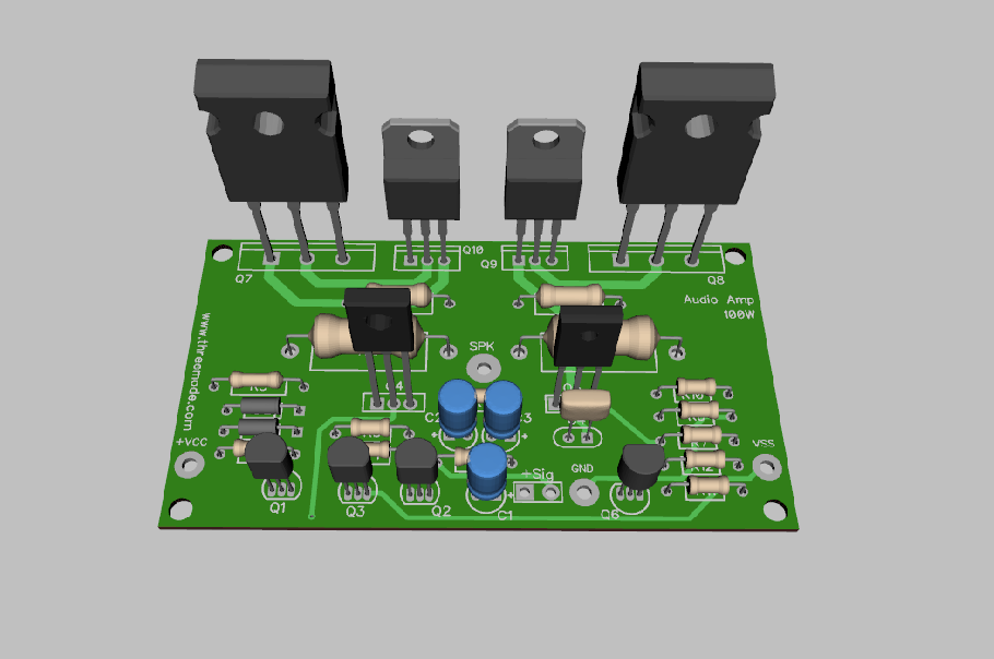 GERBER files for 100W AB class Audio Amplifier from 3Mode on Tindie