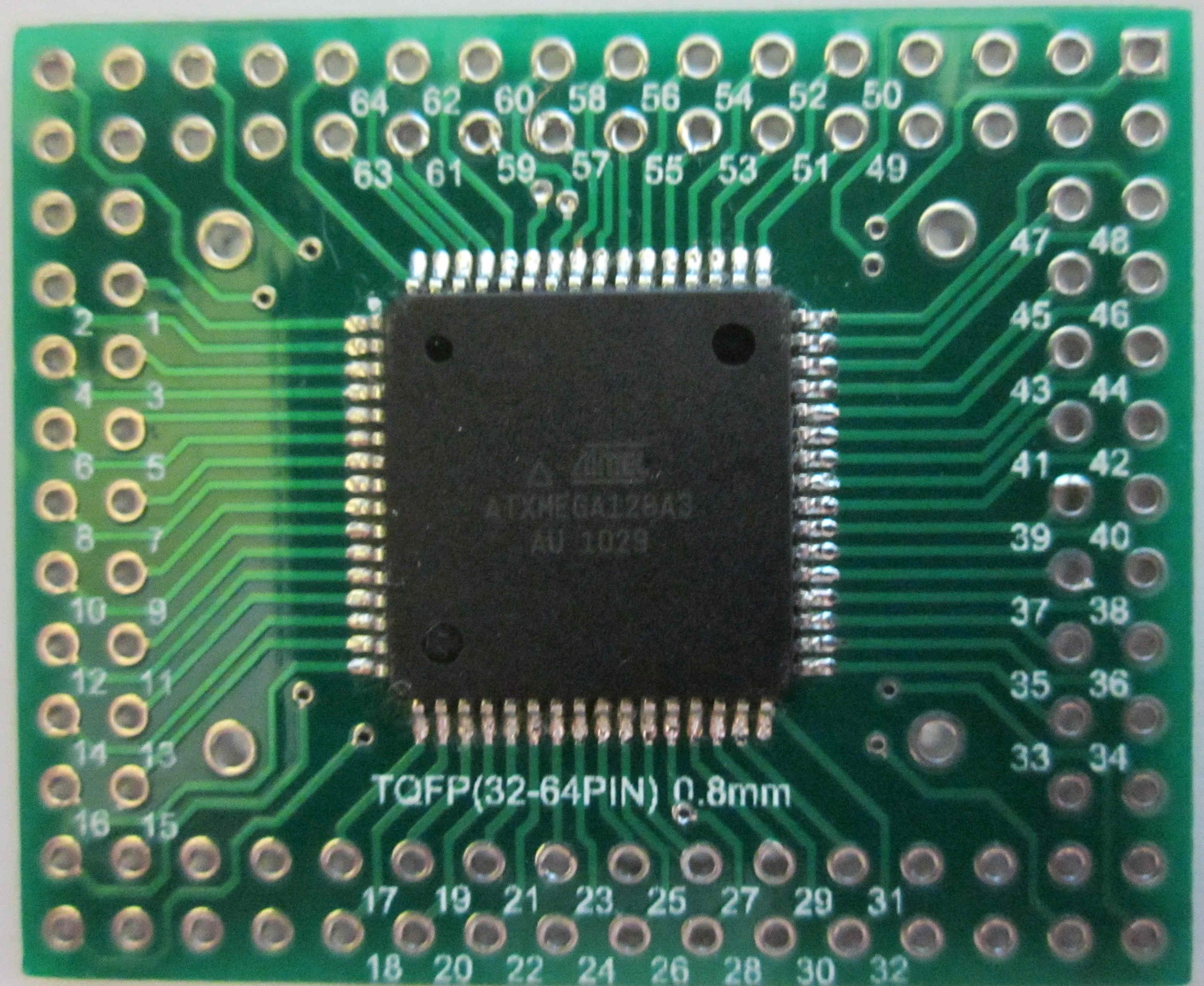 Atmel AVR TQFP ATxmega microcontroller ATxmega128A3U-AU (with USB) on ...