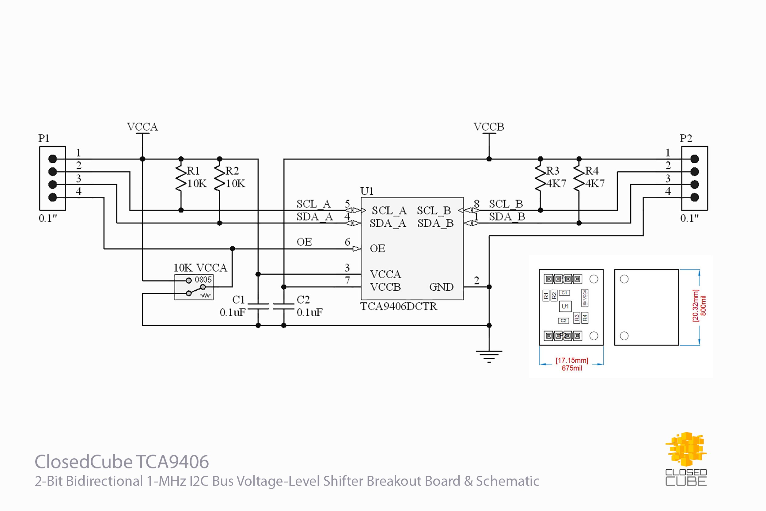 TCA9406 I2C Bidirectional 1MHz VoltageLevel from closedcube on Tindie