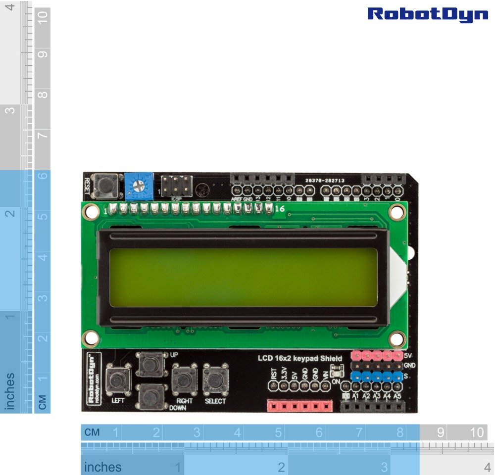 LCD keypad Shield 1602 display by Robotdyn Green from multicognitive on ...