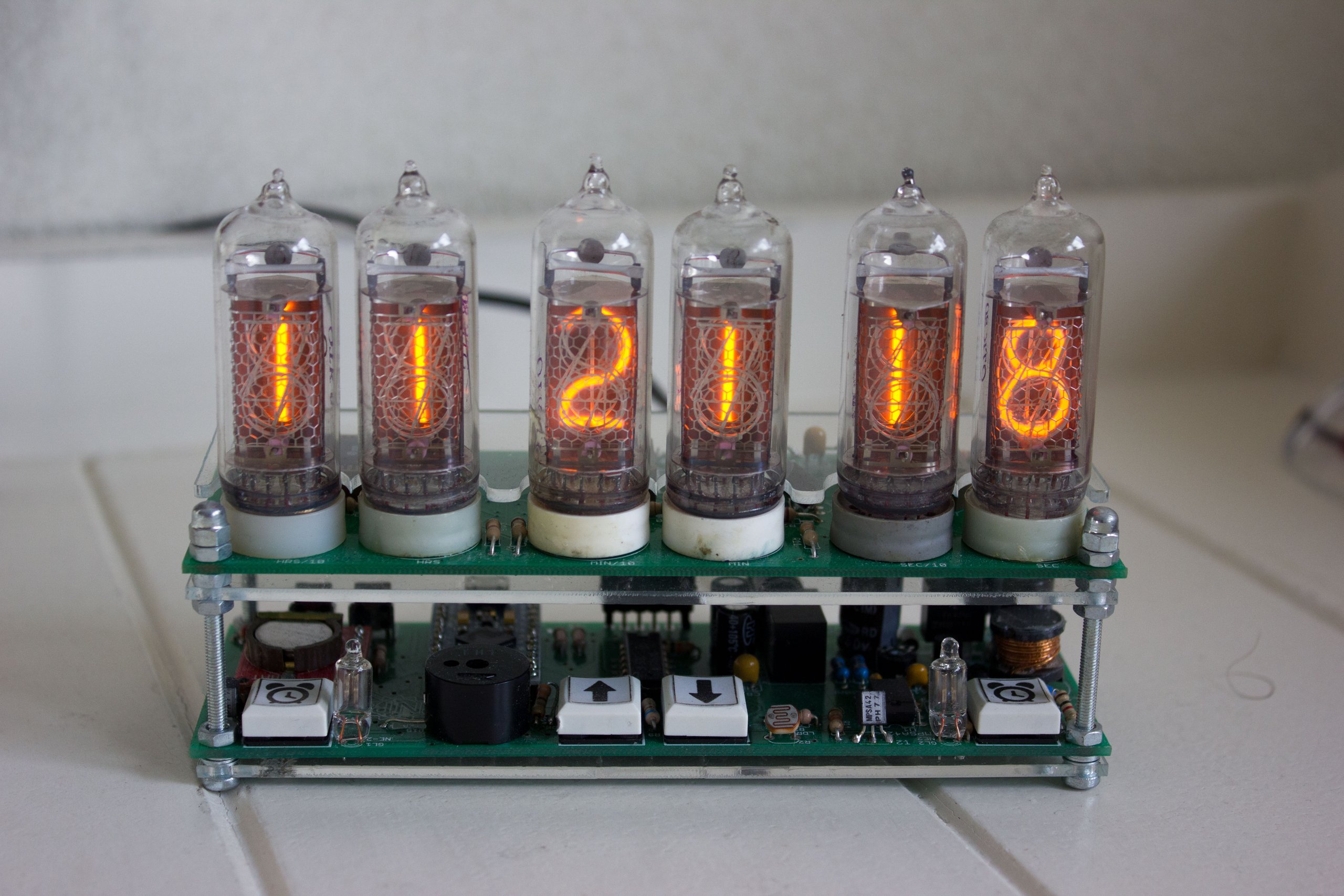 Open Case Nixie Clock (IN14 tubes) from NiekProductions on Tindie