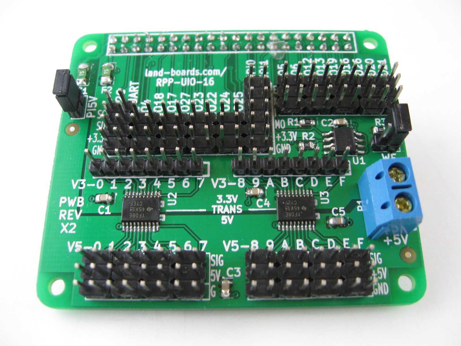 Raspberry Pi Universal I/O Hat (RPPUIO16) from land_boards on Tindie