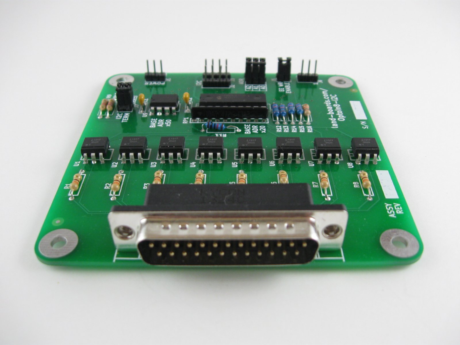 Eight opticallyisolated inputs card (OptoIn8I2C) from land_boards on Tindie