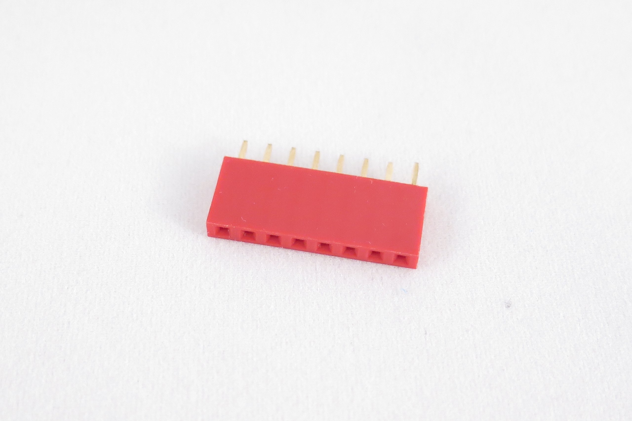 Set of 10 red female pin headers, 8 pins from FemtoCow on Tindie