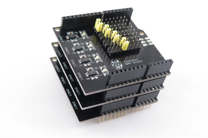 SPI RAM Shield for Arduino from FemtoCow on Tindie