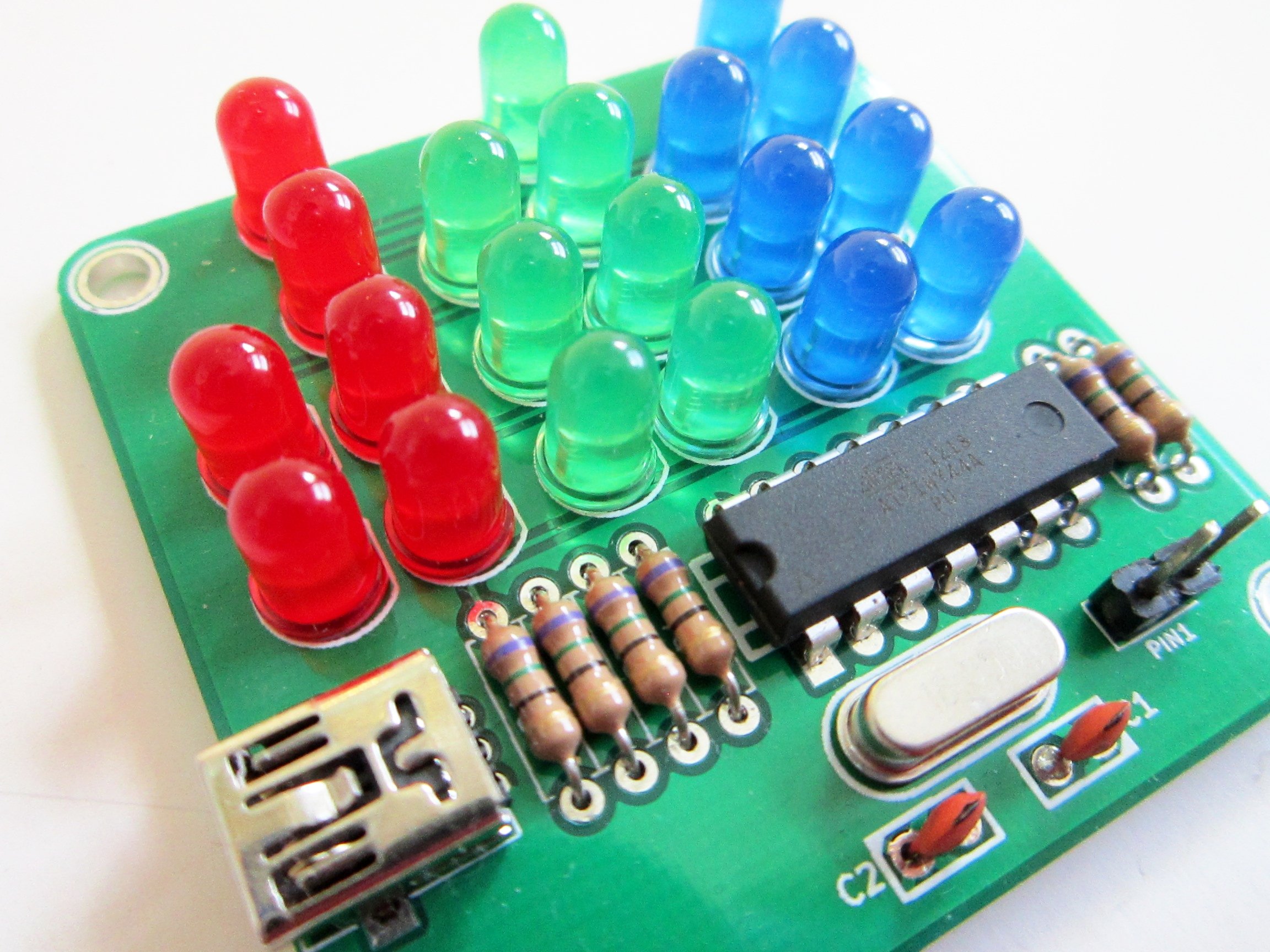 Binary Clock Kit with Red, Green and Blue Lights from applemountain on