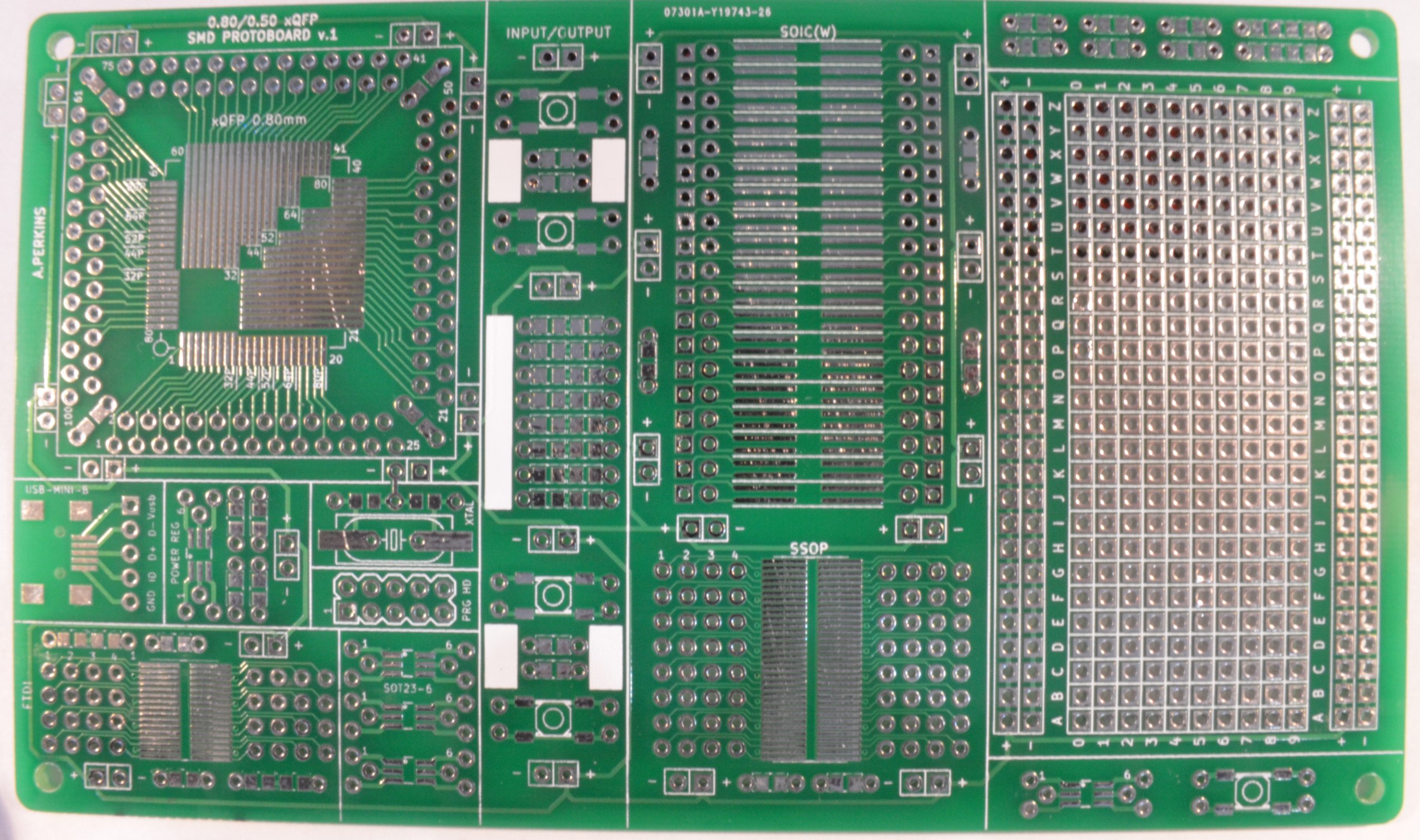 SMD Prototyping Board for Micro Controllers from snikrepmada on Tindie